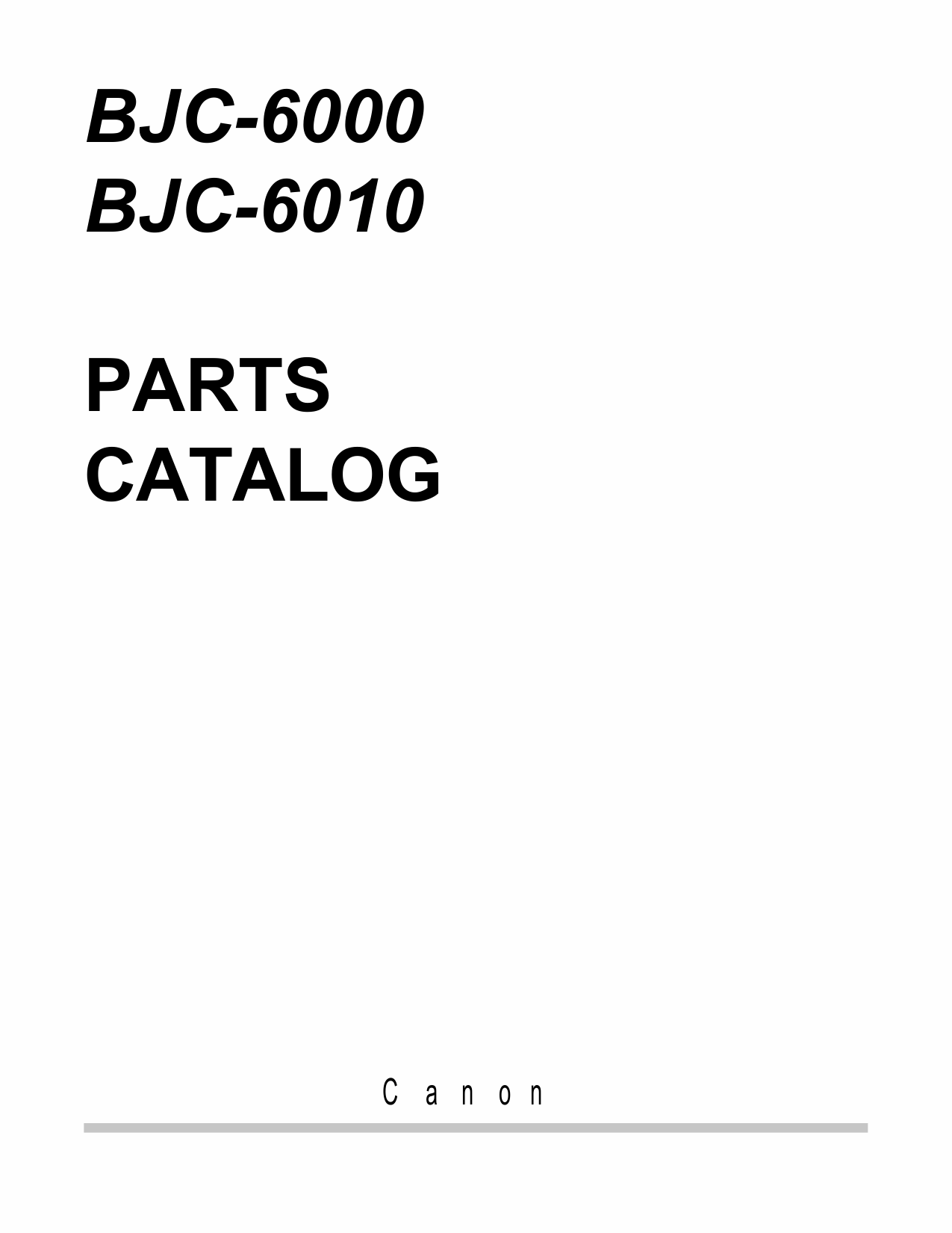 Canon BubbleJet BJC-6000 6010 Parts Catalog Manual-1